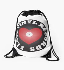 Love Vinyl Records Drawstring Bag