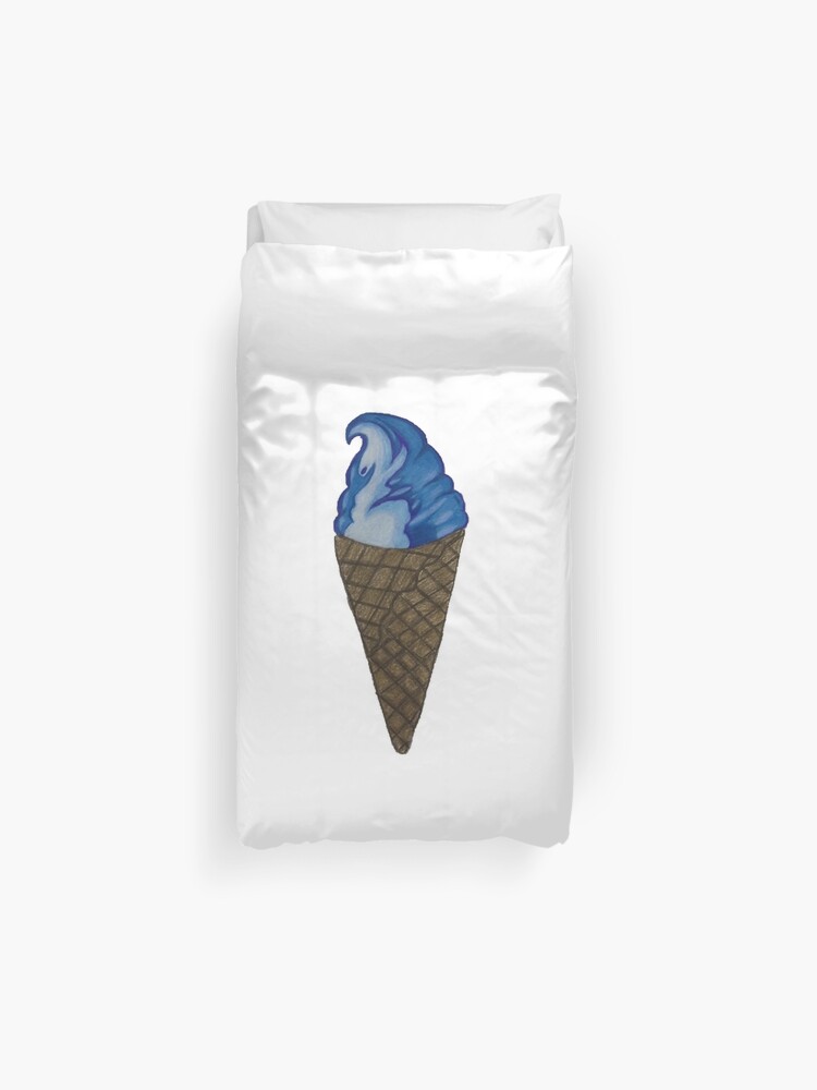 Blue Metallic Ice Cream Duvet Cover By Artbyrhirhi Redbubble