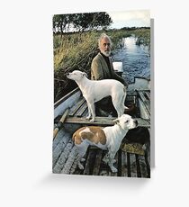 Beard Man Dogs Boat Greeting Card