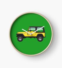 YJ Yellow Wrangler Clock