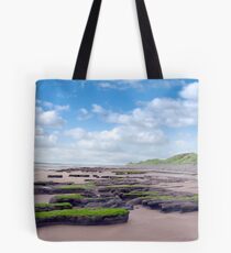 slimey green mud banks at Beal beach Tote Bag