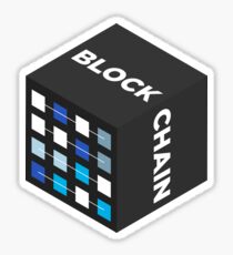 BLOCKCHAIN BLACK Square Sticker