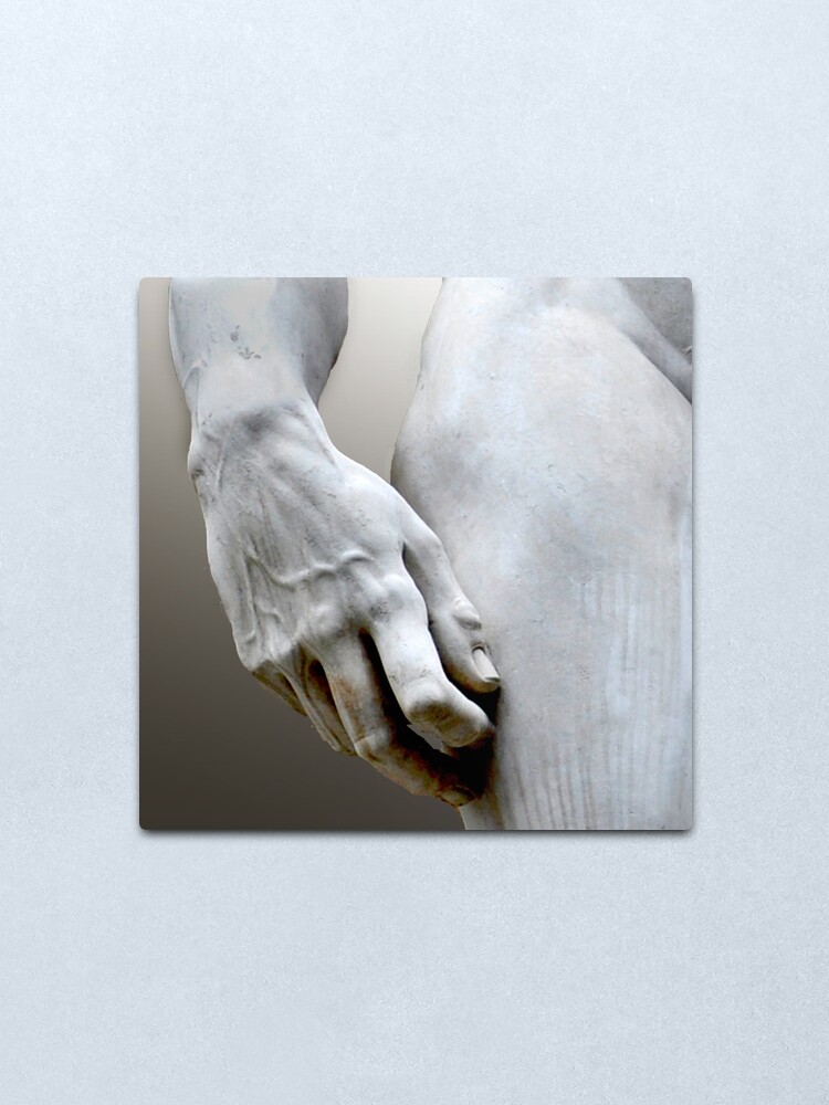Alternate view of DAVID'S HAND MICHELANGELO DI LODOVICO BUONARROTI SIMONI Metal Print