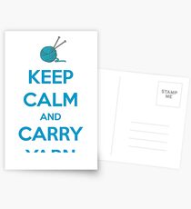 Postales Tejer regalos para tejedores | Mantenga la calma y lleve hilo | Amantes del ganchillo