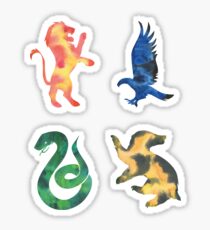 House Lion Snake Eagle Badger Watercolor Sticker
