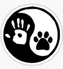 Adopt Stickers and More - YIN YANG HAND PAW - Dog Lover Gifts Sticker