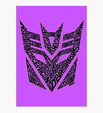Transformers Decepticons Photographic Print
