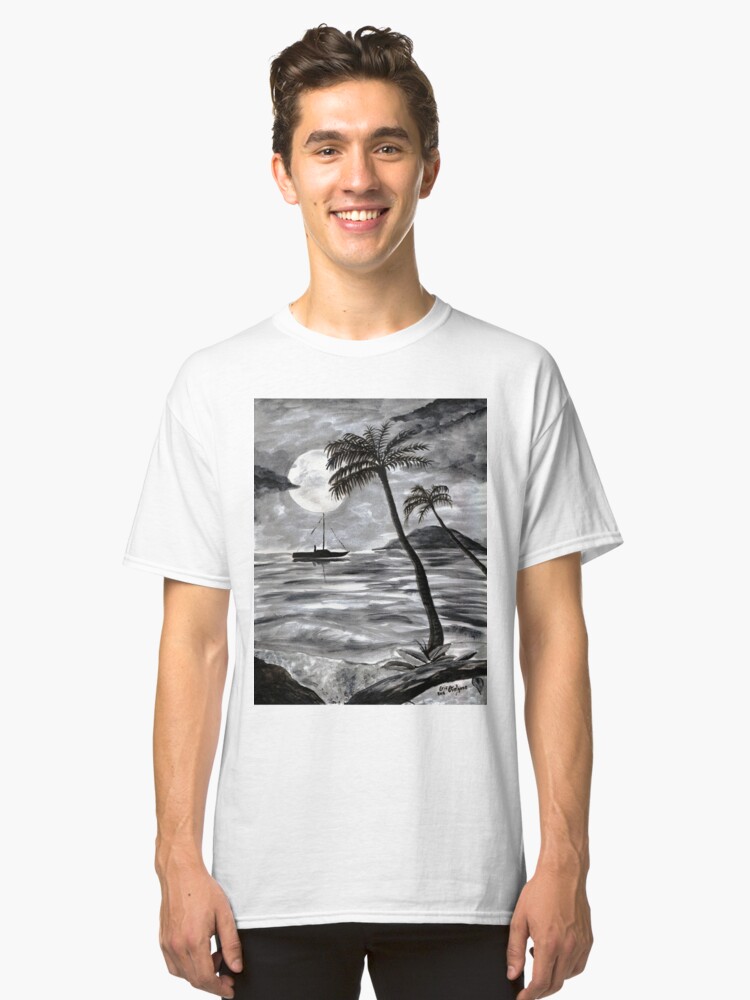 Alternate view of Moon Over Palm Trees Classic T-Shirt