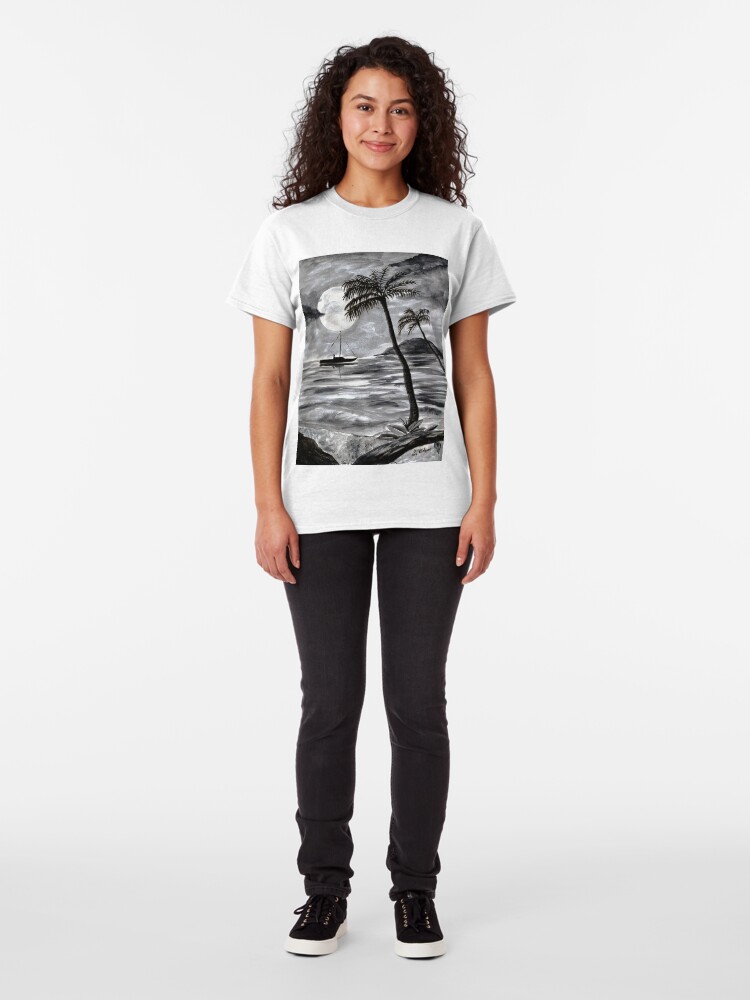 Alternate view of Moon Over Palm Trees Classic T-Shirt