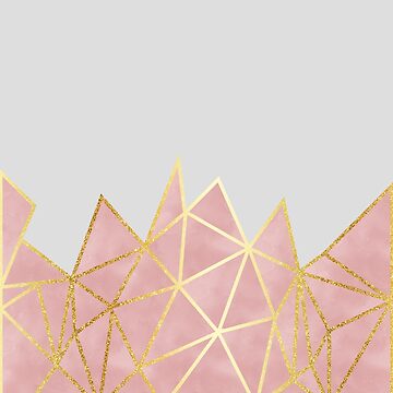 Artwork thumbnail, Pink Geometric & Gold by tanyadraws