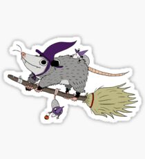 Halloween Opossum Witch Sticker