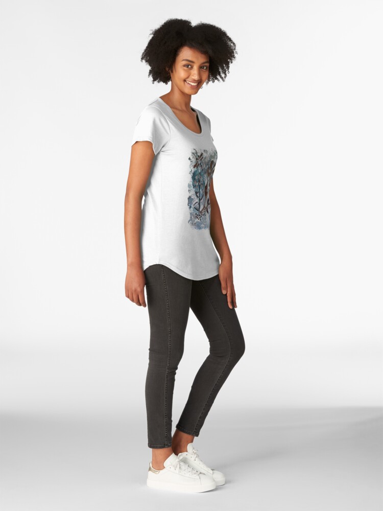 Alternate view of STEAMPUNK FLOWERS Premium Scoop T-Shirt