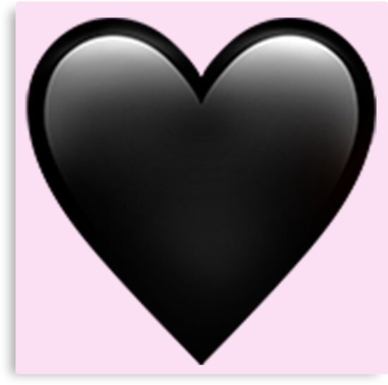 "Black Heart Emoji" Canvas Print by emojiqueen | Redbubble