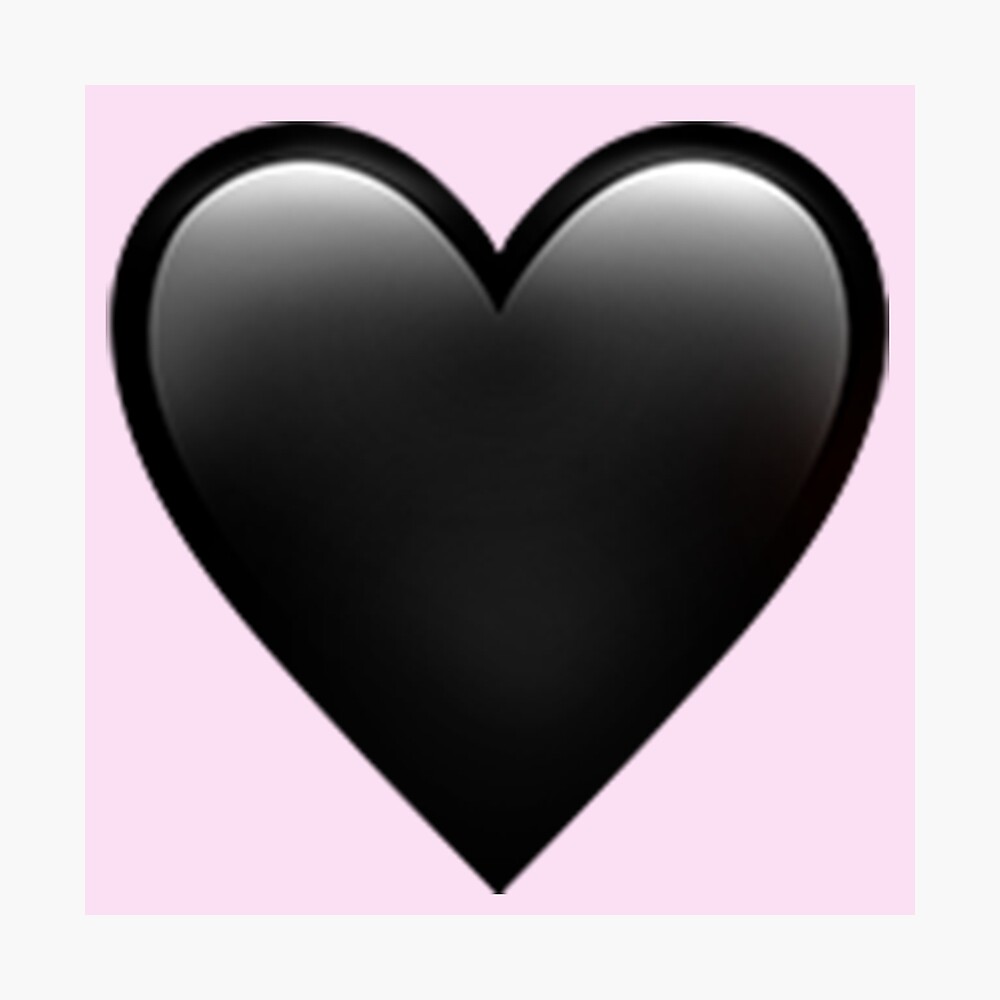 49++ Schwarzes bild mit herz , &quot;Schwarzes Herz Emoji&quot; Fotodruck von emojiqueen Redbubble