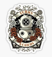 Old School Turks and Caicos Diver Sticker