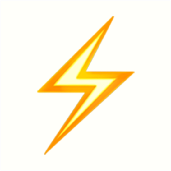 "Lightning Bolt Emoji" Art Print by emojiqueen | Redbubble
