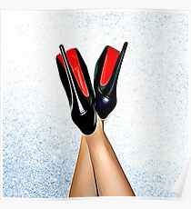 Christian Louboutin Sexy High Heel Red Bottoms Heels nach oben Poster