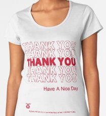 Camiseta premium de cuello ancho camisa de bolsa de plástico - gracias