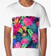 Drive You Mad Hibiscus Pattern Long T-Shirt