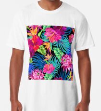 Drive You Mad Hibiscus Pattern Long T-Shirt