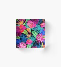 Fahren Sie Mad Hibiscus Pattern Acrylblock