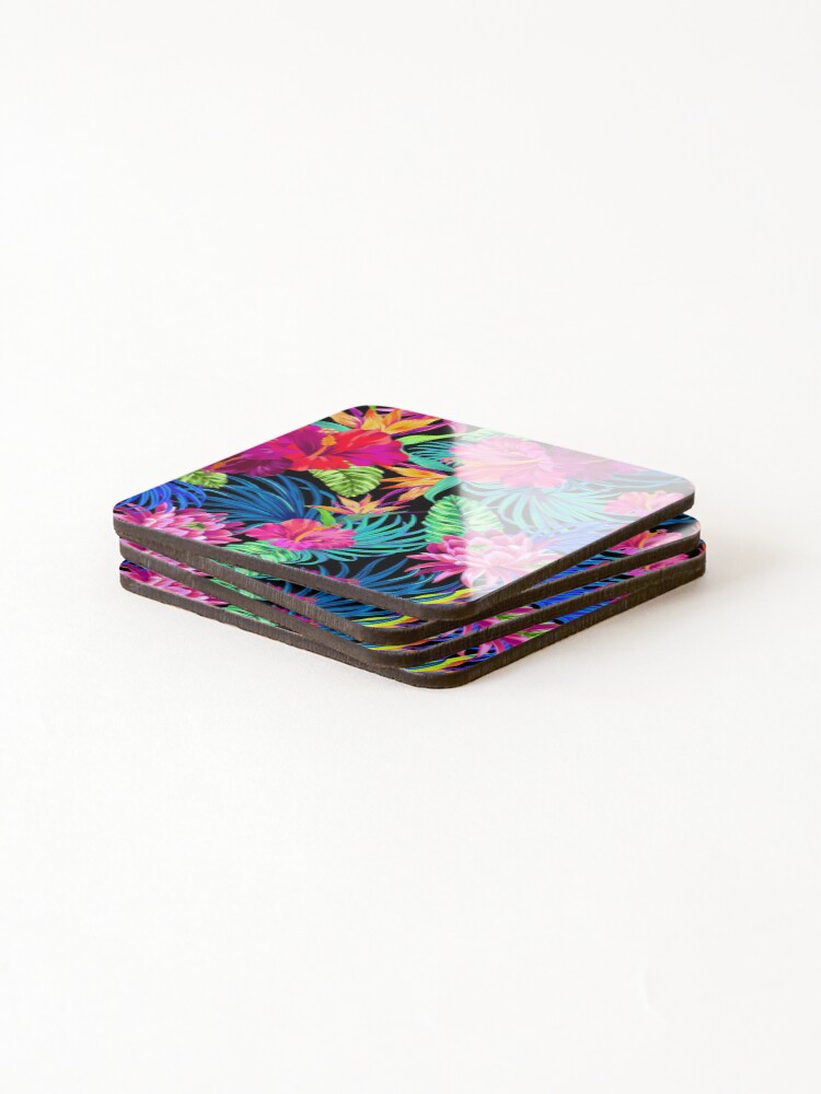 Alternate view of Drive You Mad Hibiscus Pattern Coasters (Set of 4)