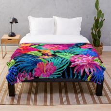 Fahren Sie Mad Hibiscus Pattern Fleecedecke