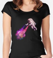 Shooting Stars - the astronaut artist Women's Fitted Scoop T-Shirt