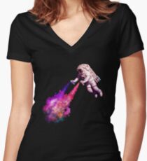 Shooting Stars - der Astronautenkünstler Shirt mit V-Ausschnitt