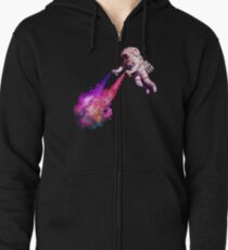 Shooting Stars - the astronaut artist Zipped Hoodie