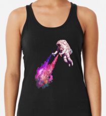 Shooting Stars - the astronaut artist Racerback Tank Top