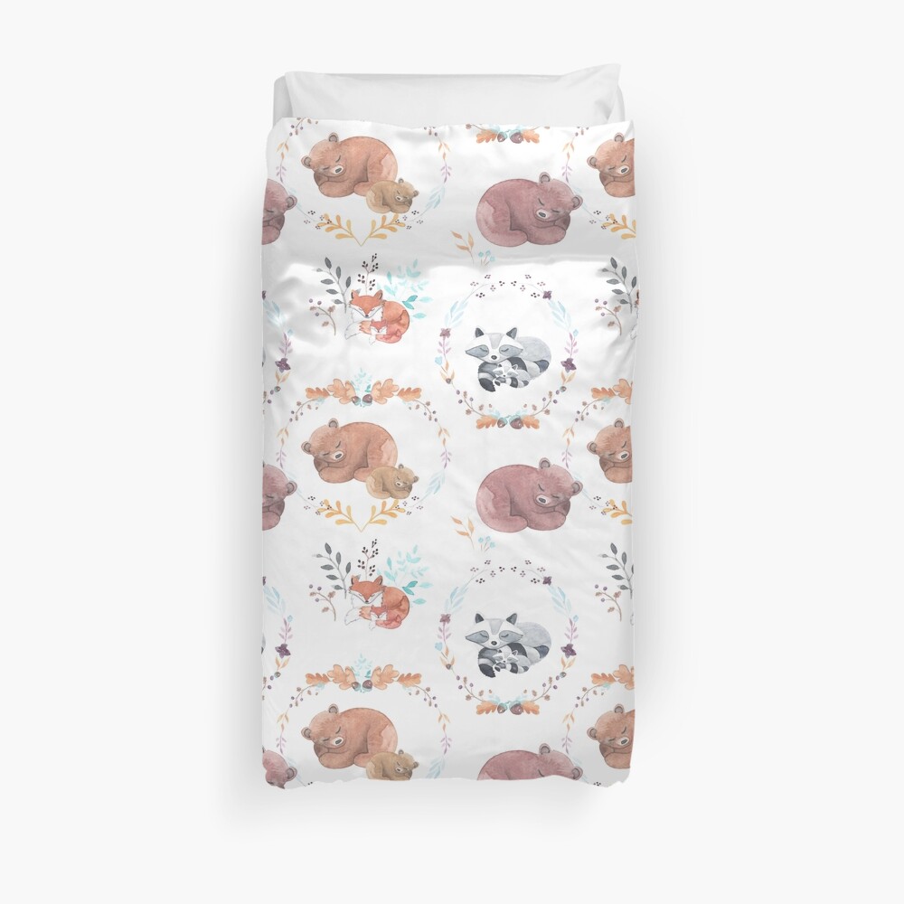 Sleepy Woodland Animals Duvet Cover