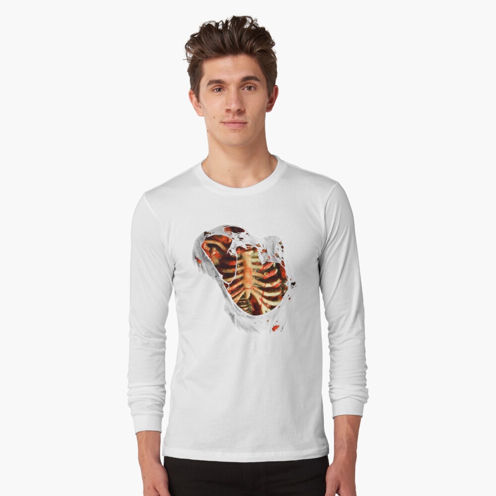 "Halloween Shirt open chest and ribs gore blood fun shirt" Tshirt