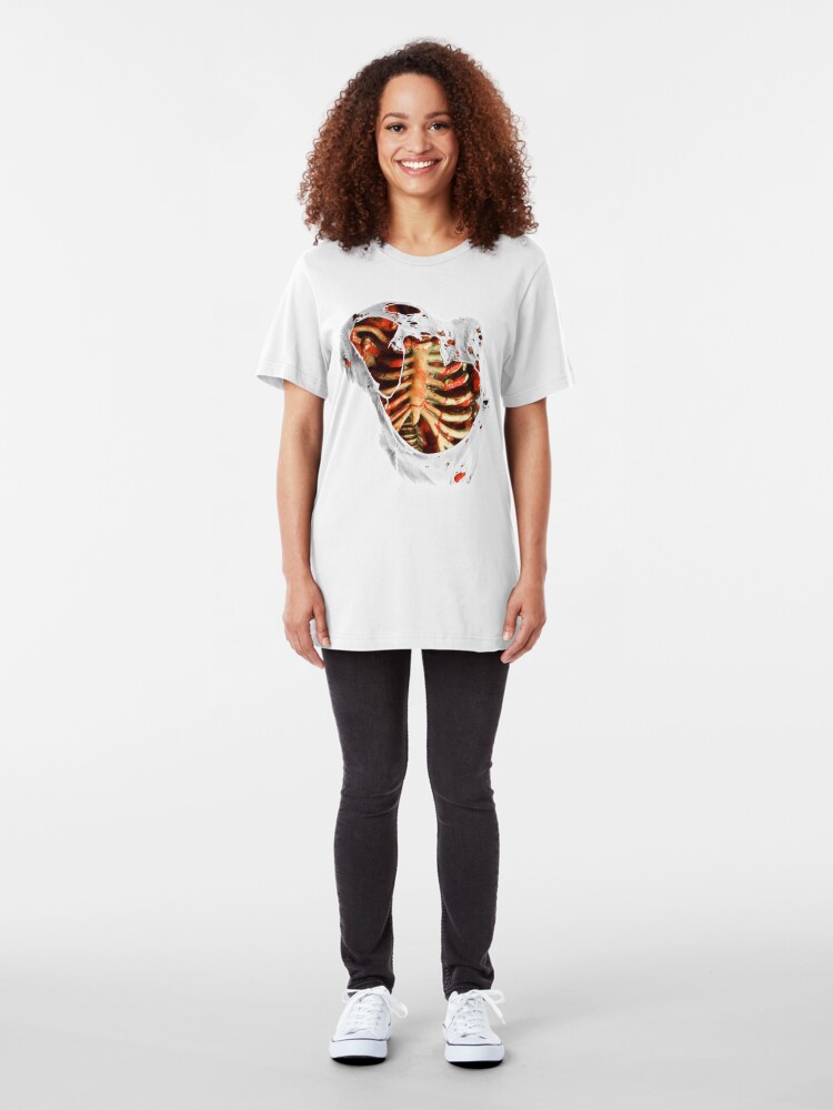 "Halloween Shirt open chest and ribs gore blood fun shirt" Tshirt