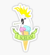 I scream - ice cream cockatoo Sticker