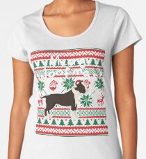 American Staffordshire Terrier Merry Woofmas, Ugly Christmas Sweater Women's Premium T-Shirt