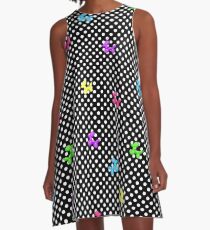 Polka-Dog Balloon Dog in Rainbow A-Line Dress