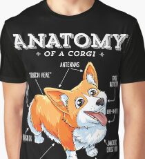 Camiseta gráfica Anatomía de una camiseta de Corgi Camisa divertida del perrito del perro de Corgis