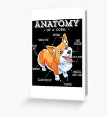 Anatomie eines Corgi-T-Shirts Lustiges Corgis-Hundewelpen-Shirt Grußkarte