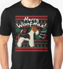 Fox Terrier Merry Woofmas, Ugly Christmas Sweater Unisex T-Shirt