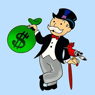 Monopoly Man Running Money Bag, Monopoly Money Poster