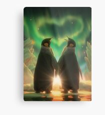 Penguin Aurora Metal Print