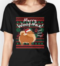 Pomeranian Merry Woofmas, Ugly Christmas Sweater Women's Relaxed Fit T-Shirt