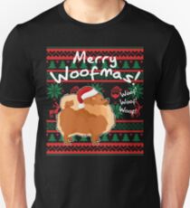Pomeranian Merry Woofmas, Ugly Christmas Sweater Unisex T-Shirt