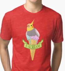 I scream - ice cream cockatiel Tri-blend T-Shirt