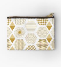 White and golden oriental print. Studio Pouch