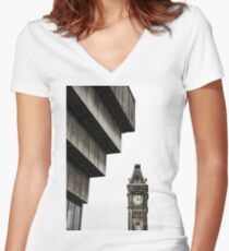 Birmingham Old Library and Big Brum Clock Women's Fitted V-Neck T-Shirt