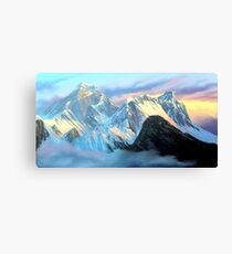 Panoramic Sunrise View Of Everest Mountain Canvas Print