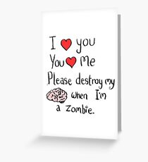 Love in the time of zombies Greeting Card