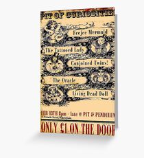 CIRCUS SIDESHOW : Vintage Curiosities Advertising Print Greeting Card